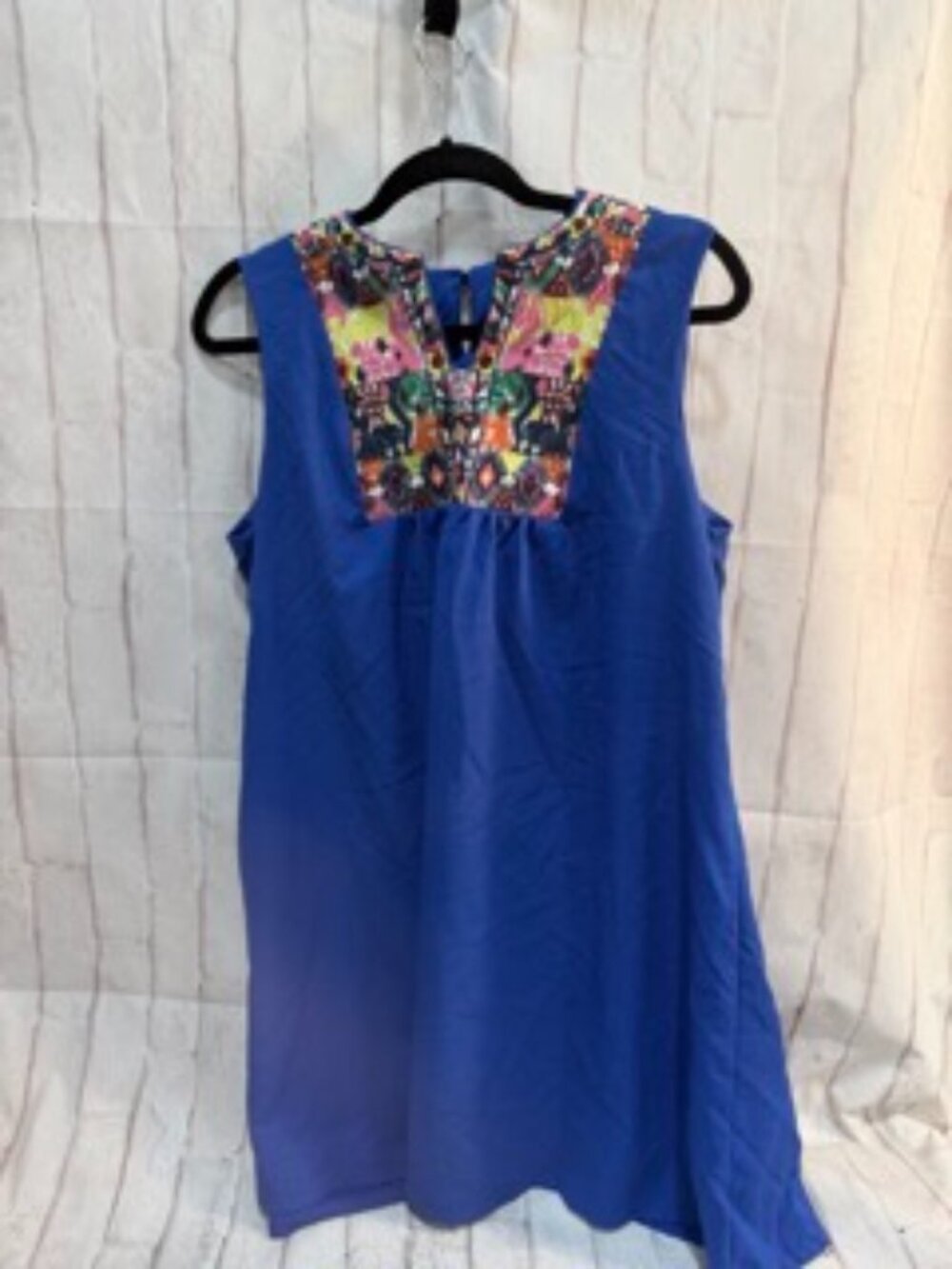 Short blue embroidered top dress size XL